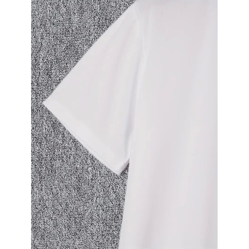 Baskılı Oversize Bisiklet Yaka T-shirt - Beyaz