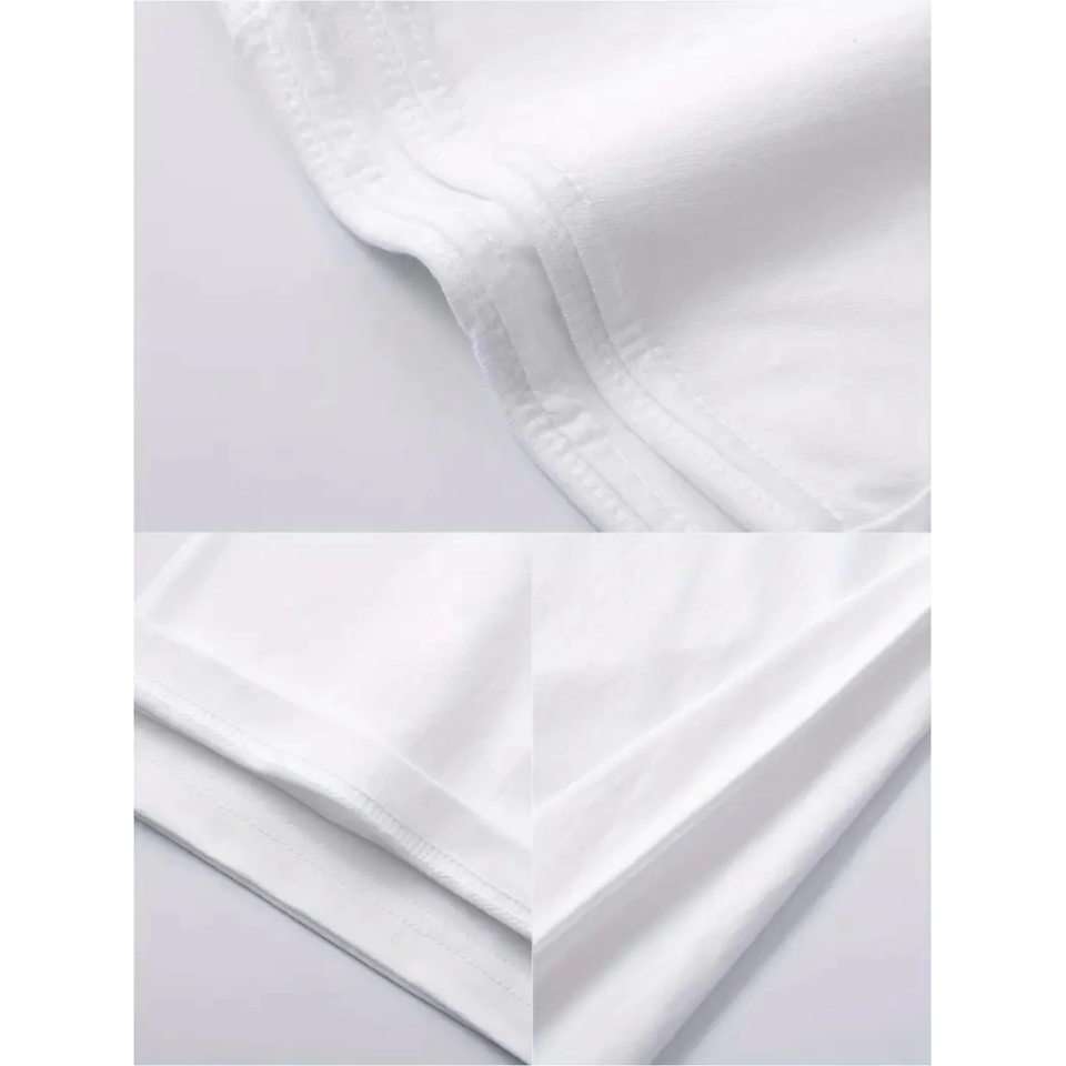 Baskılı Oversize Bisiklet Yaka T-shirt - Beyaz