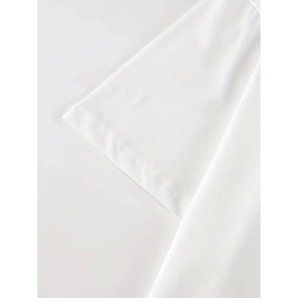 New York Baskılı Oversize Bisiklet Yaka T-shirt - Beyaz