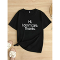 Baskılı Oversize Bisiklet Yaka T-shirt - Siyah