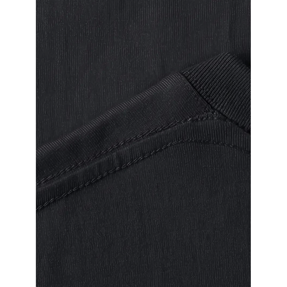Baskılı Oversize Bisiklet Yaka T-shirt - Siyah