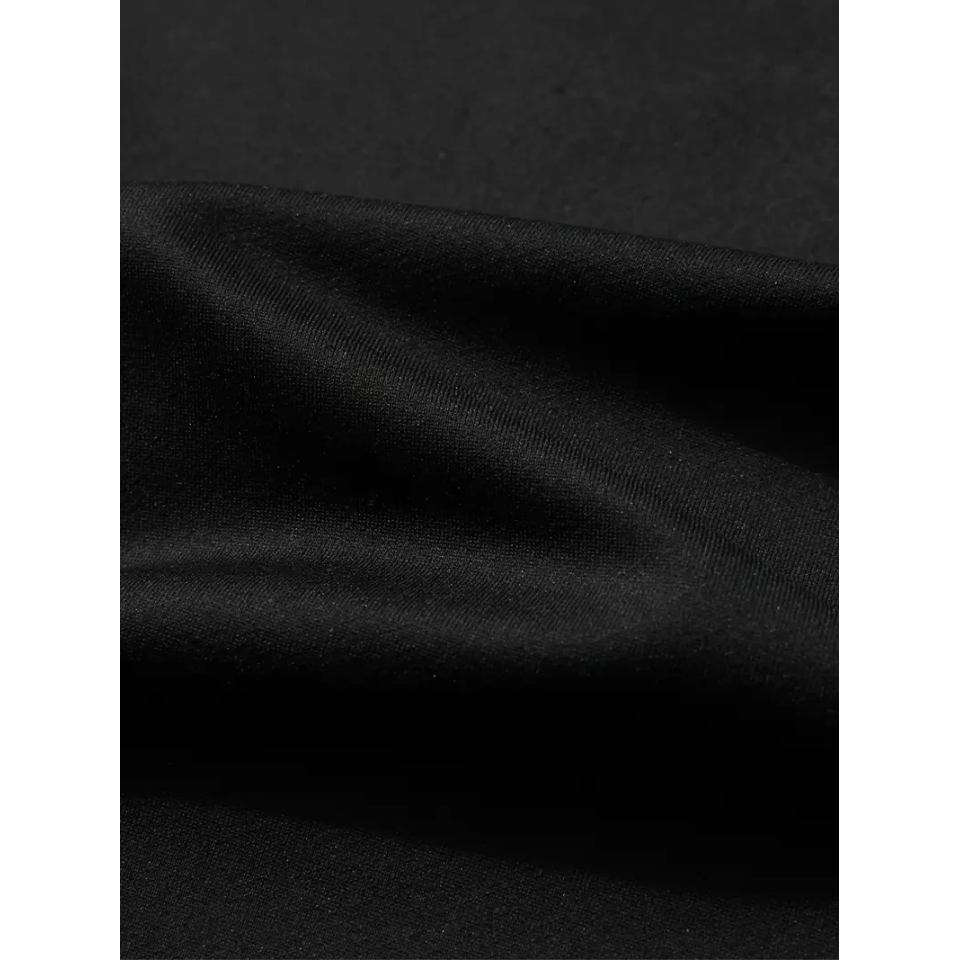 Baskılı Oversize Bisiklet Yaka T-shirt - Siyah