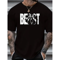 Baskılı Oversize Bisiklet Yaka T-shirt - Siyah