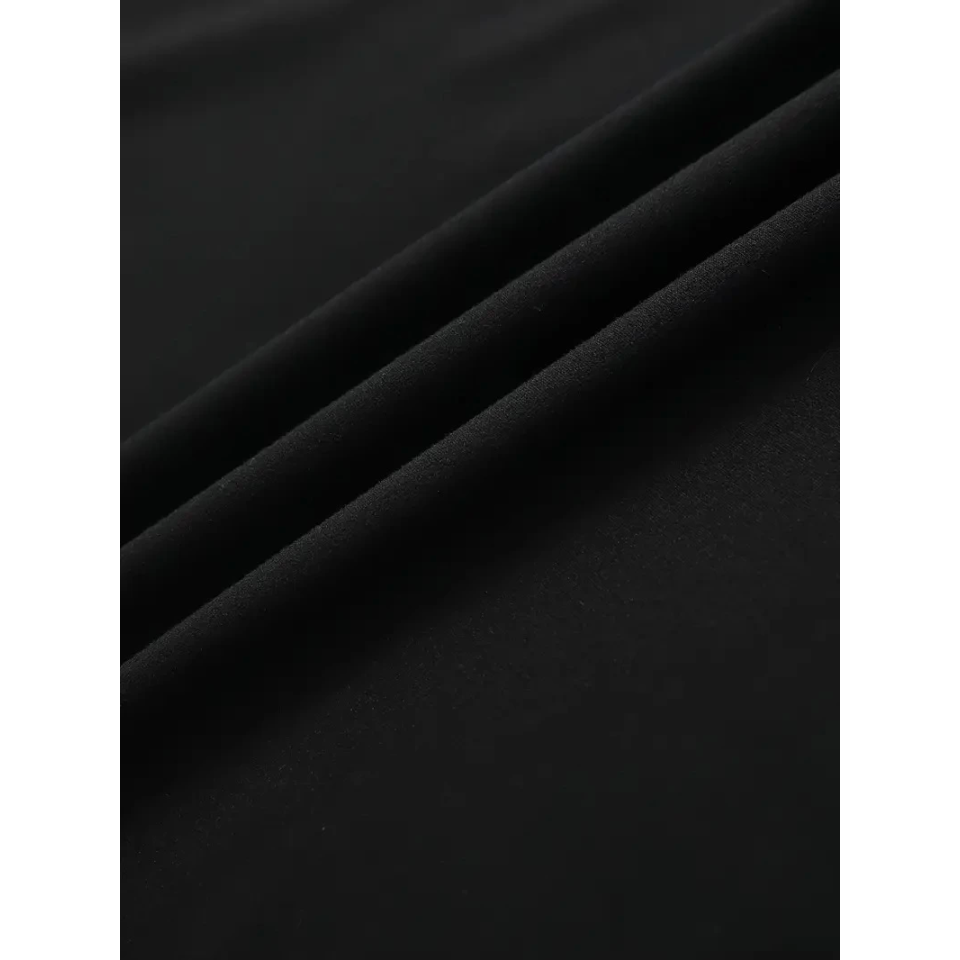 Baskılı Oversize Bisiklet Yaka T-shirt - Siyah