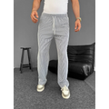 Su Yolu Çizgili Cepli Pantalon - Gri