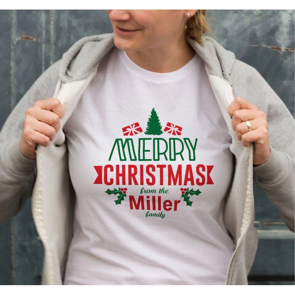 MERRY CHRISTMAS From The Miller Baskılı T-shirt - Beyaz