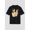 Anneler Gününe Özel Tasarım Anne Kız Baskılı T-shirt - Siyah