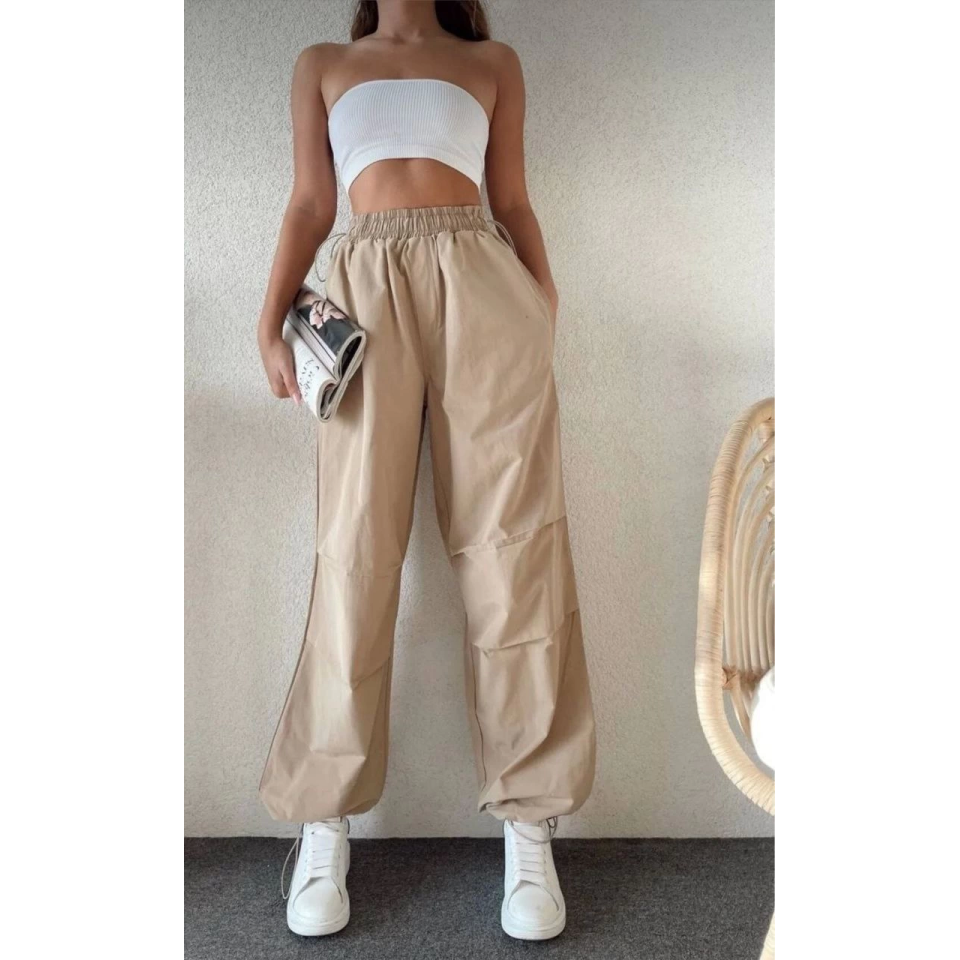 Cepli Paraşut Pantalon - Bej