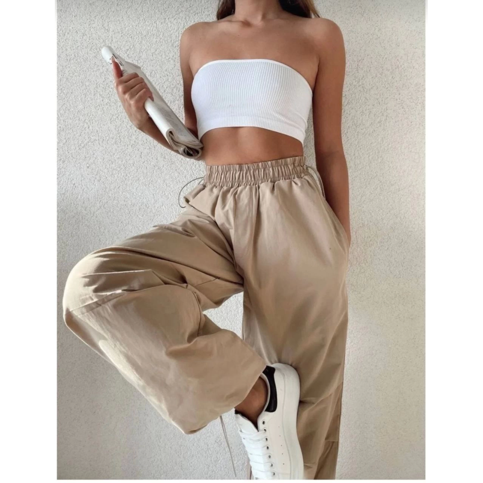 Cepli Paraşut Pantalon - Bej