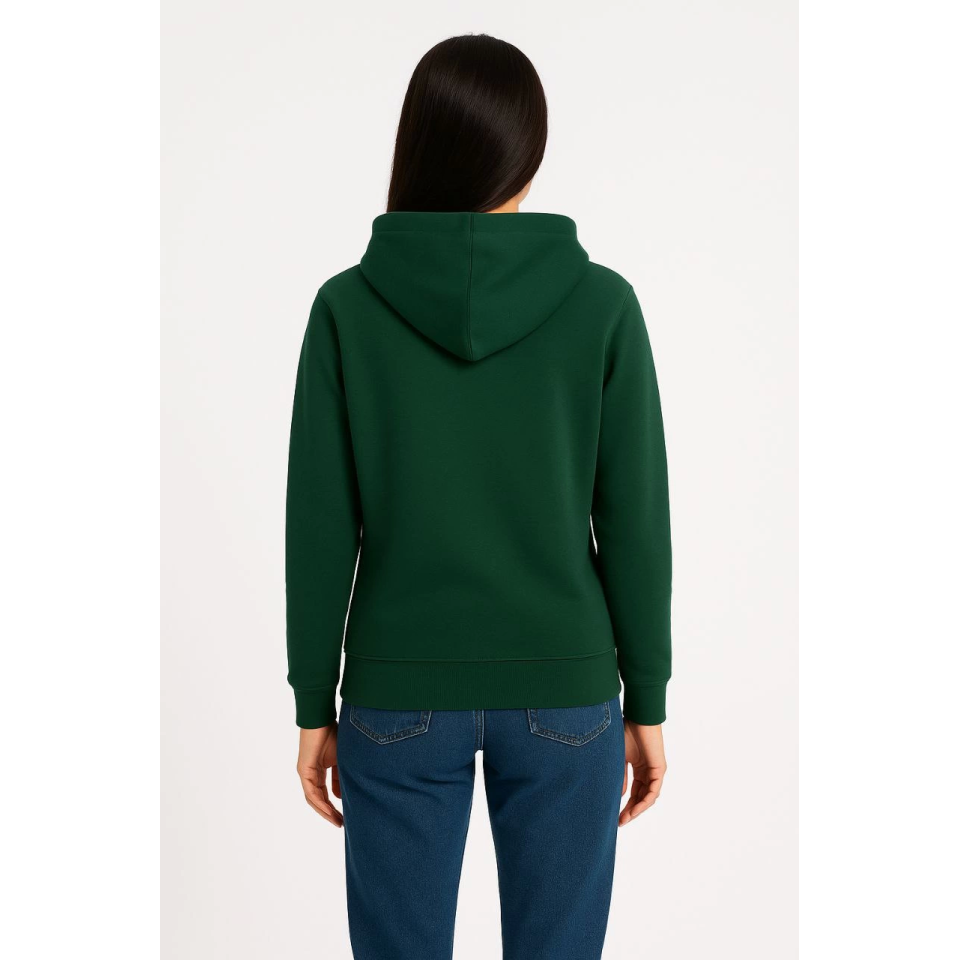 Üç İplik Kapüşonlu Kanguru Çepli SweatShirt Hoodie - Haki