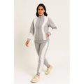Premium Parçalı Eşofman Takım - Dik Yaka Fermuarlı Sweatshirt - Gri