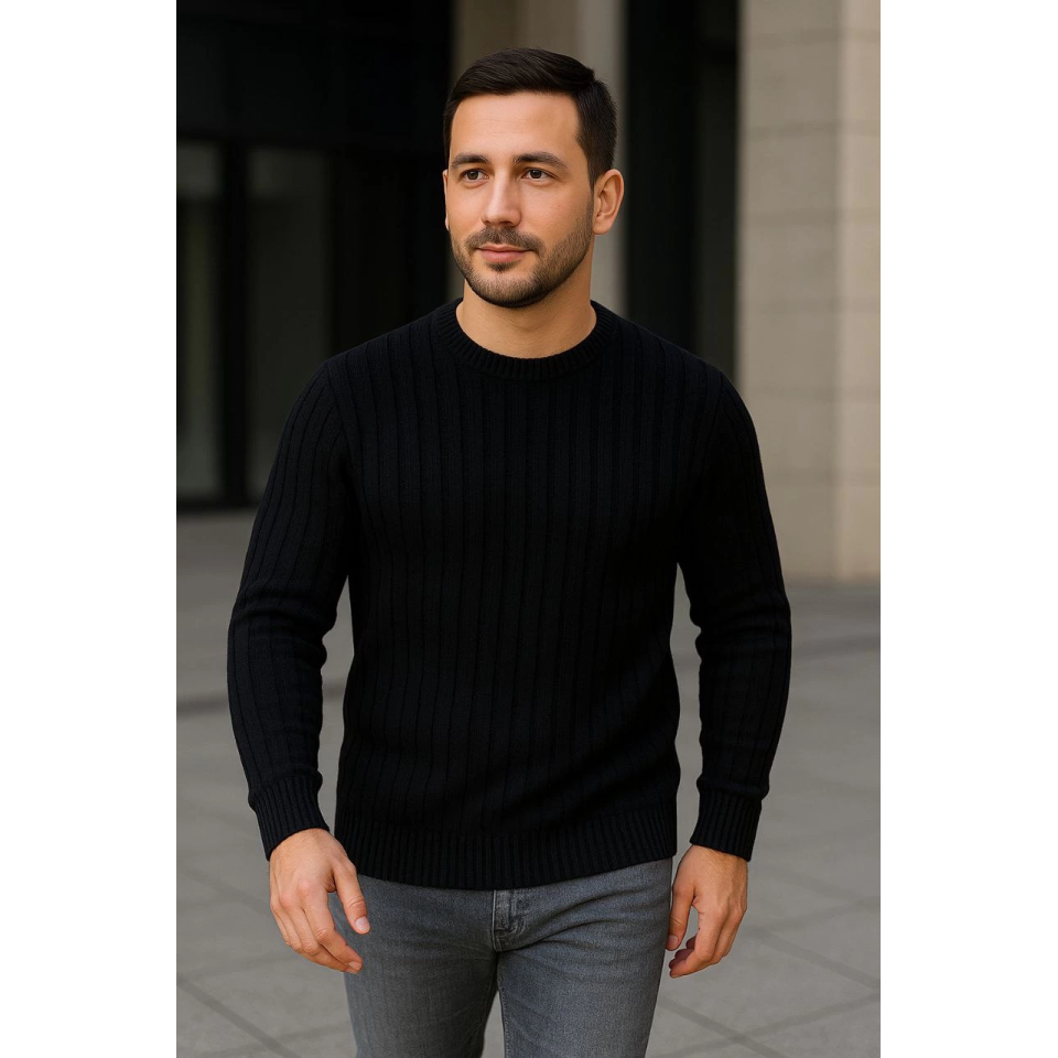 Erkek Fitilli Triko Kazak 4’lü Set – Beyaz, Haki, Bej, SiyahKalın Dokuma Pamuklu Regular Fit Bisiklet Yaka Uzun Kollu Kışlık Ve Baharlık Rahat Triko Kombini