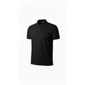 Erkek Pike Kumaş Düğmeli Yaka Regular Fit Günlük Kısa Kol Tişört T-shirt - Siyah
