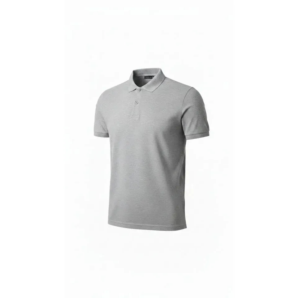 Erkek Pike Kumaş Düğmeli Yaka Regular Fit Günlük Kısa Kol Tişört T-shirt - Gri