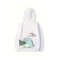 Sevgililer Günü Özel Unisex Kapüşonlu Baskılı Oversize Sweatshirt - Beyaz