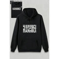Sevgililer Günü Özel Kapüşonlu Hanımcı Baskılı Oversize Sweatshirt - Siyah