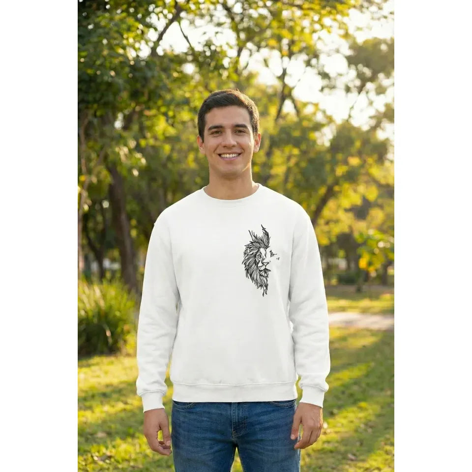 Sevgililer Günü Özel Bisiklet Yaka Baskılı Oversize Sweatshirt - Beyaz