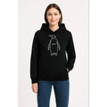 Nihilist Penguen Özel Tasarım Oversize Kapüşonlu Sweatshirt - Siyah