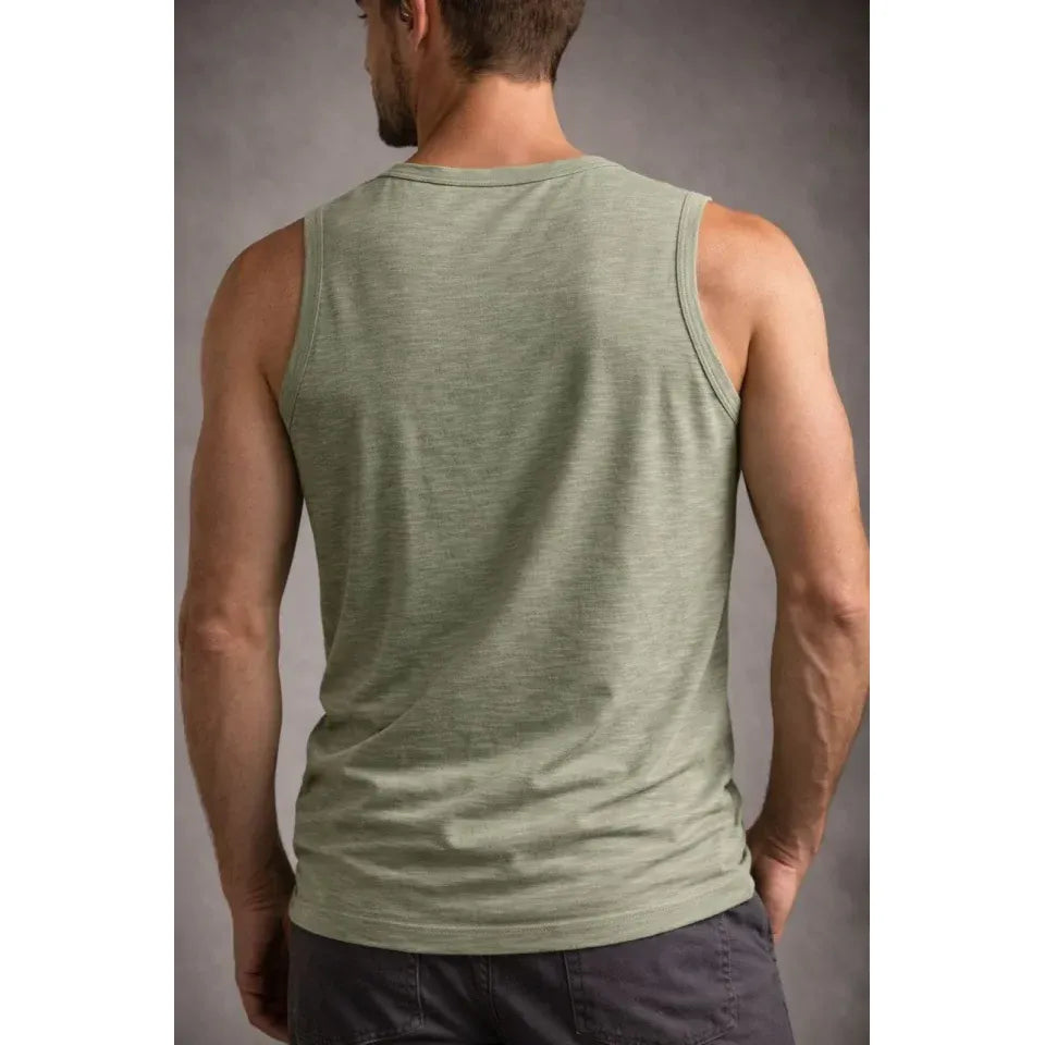 Erkek Flamlı Kumaş Sıfır Kolsuz Atlet Basic Spor Üst, Günlük Ve Fitness Kullanımına Uygun - Mint Yeşili