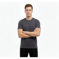 Erkek T-Shirt Bisiklet Yaka Slim Fit Dar Kesim Likralı Tişört Günlük Basic Body - Füme