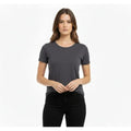 T-Shirt Bisiklet Yaka Slim Fit Likralı Tişört Günlük Basic Body - Füme