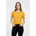 T-Shirt Bisiklet Yaka Slim Fit Likralı Tişört Günlük Basic Body - Sarı