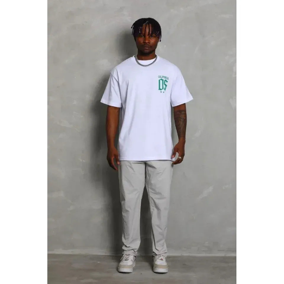 Erkek Baskılı T-Shirt Kısa Kol Bisiklet Yaka Regular Fit Rahat Kalıp Günlük Tişört - Beyaz