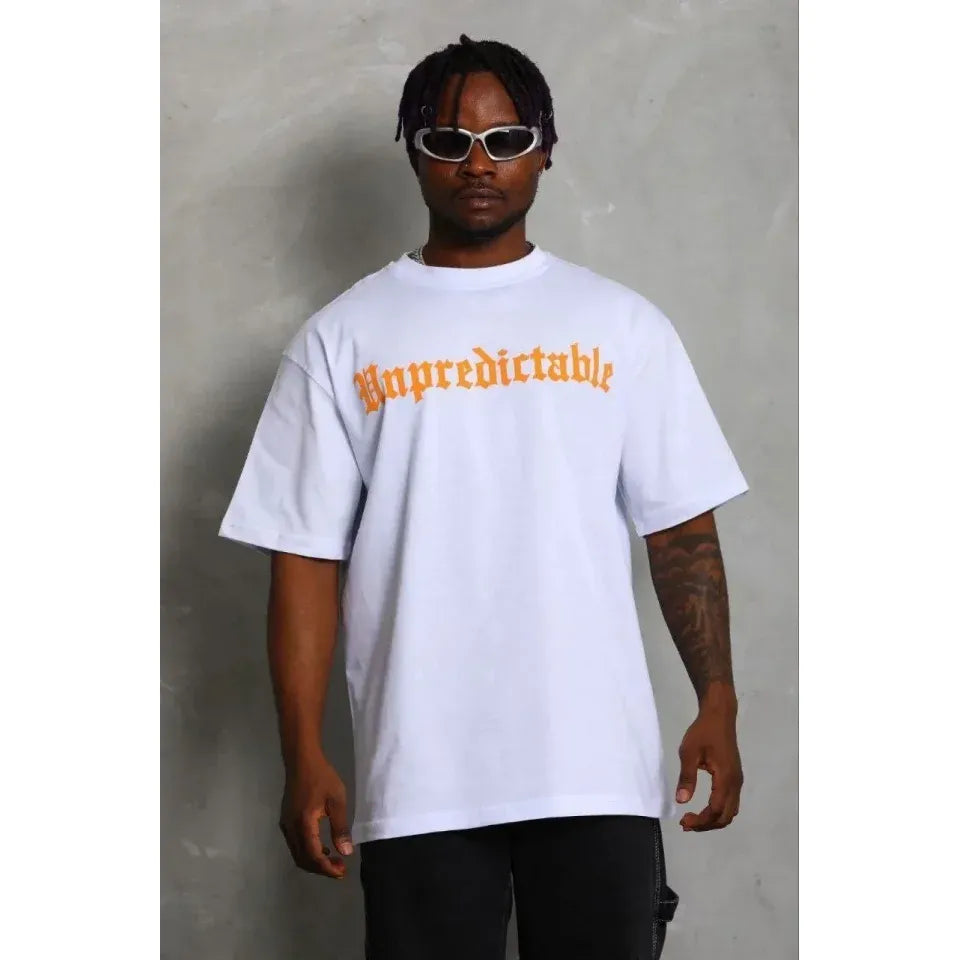 Erkek Baskılı T-Shirt Kısa Kol Bisiklet Yaka Regular Fit Rahat Kalıp Günlük Tişört - Beyaz