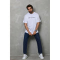 Erkek Baskılı T-Shirt Kısa Kol Bisiklet Yaka Regular Fit Rahat Kalıp Günlük Tişört - Beyaz
