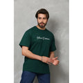 Erkek Baskılı T-Shirt Kısa Kol Bisiklet Yaka Regular Fit Rahat Kalıp Günlük Tişört - Çağla Yeşili