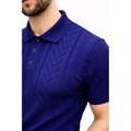 Erkek Yazlık Triko Tişört Kısa Kol Polo Yaka Düğmeli T-Shirt - Lacivert