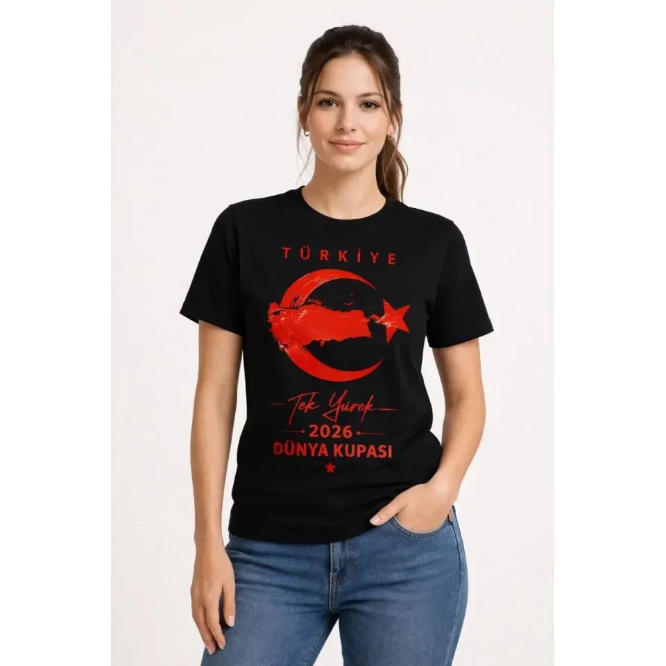 TÜRKİYE Ay Yıldız 2026 Dünya Kupasi Taraftar Forma T-Shirt - Siyah