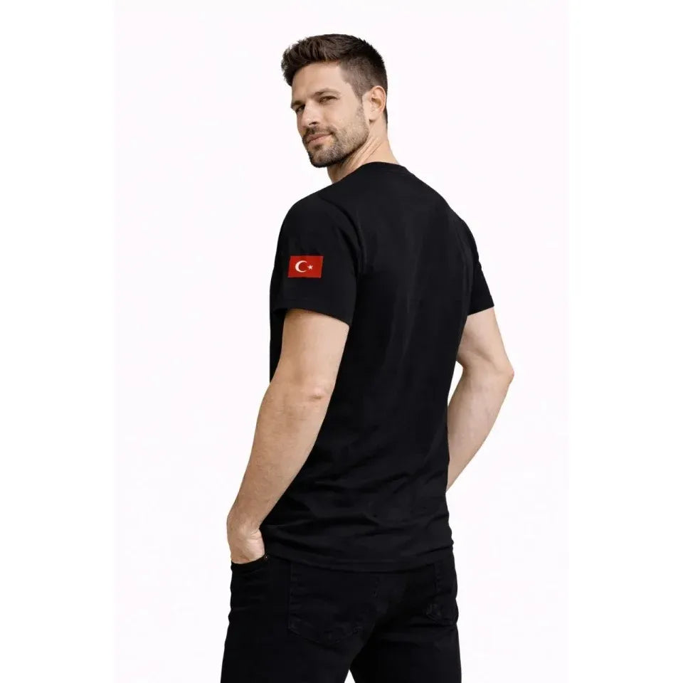 Erkek Türkiye World Cup 2026 Baskılı Tişört Futbol Temalı Forma T-Shirt - Siyah