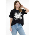 Örümcek Baskılı Tişört Kısa Kollu Bisiklet Yaka T-Shirt - Siyah