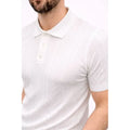 Erkek Yazlık Triko Tişört Kısa Kol Polo Yaka Düğmeli T-Shirt - Beyaz