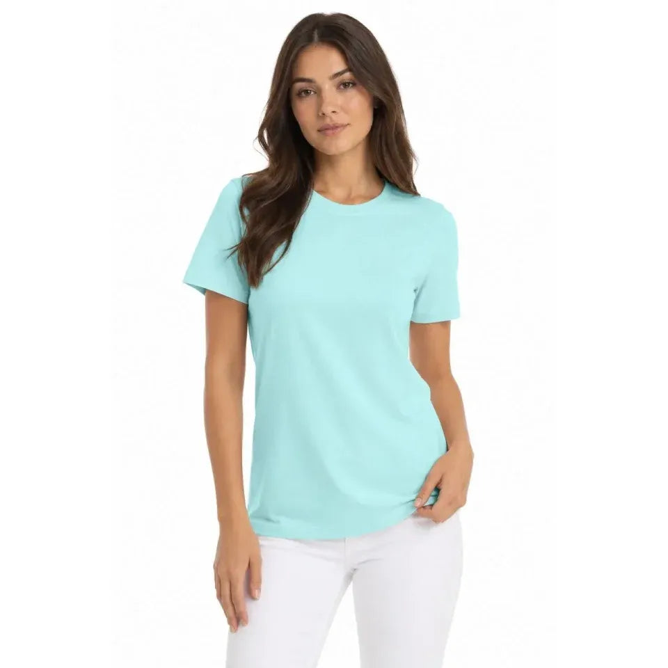T-Shirt Bisiklet Yaka Slim Fit Likralı Tişört Günlük Basic Body - Turkuaz
