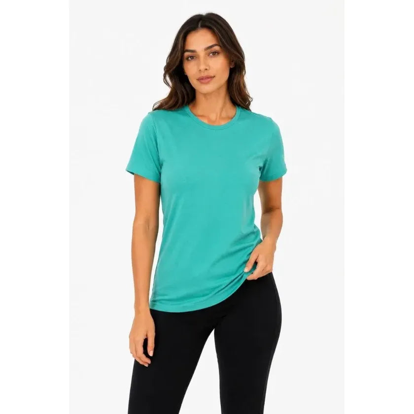 Basic Tişört Bisiklet Yaka Kısa Kol Günlük Yazlık Slim Fit T-Shirt - Su Yeşili
