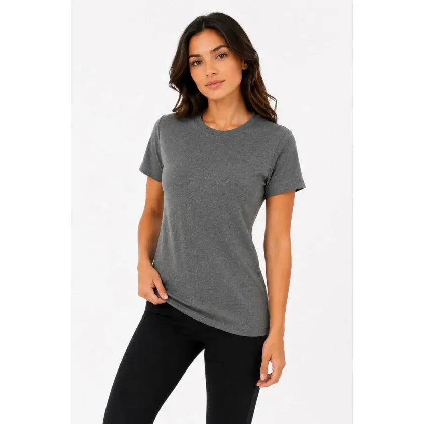 Basic Tişört Bisiklet Yaka Kısa Kol Günlük Yazlık Slim Fit T-Shirt - Antrasit