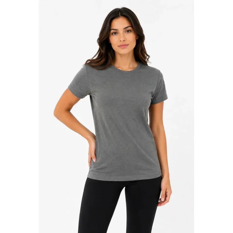 Basic Tişört Bisiklet Yaka Kısa Kol Günlük Yazlık Slim Fit T-Shirt - Antrasit