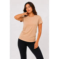 Basic Tişört Bisiklet Yaka Kısa Kol Günlük Yazlık Slim Fit T-Shirt - Bej