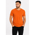 Erkek Basic Tişört Bisiklet Yaka Kısa Kol Günlük Yazlık Slim Fit T-Shirt - Turuncu