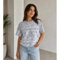 Batik Desenli Tişört Bisiklet Yaka Kısa Kol Regular Fit T-shirt - Gri