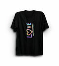 14 Şubat Sevgililer Günü Love Baskılı Oversize Bisiklet Yaka T-shirt - Siyah