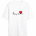 14 Şubat Tişört Sevgililer Günü İçin Özel Tasarım Love Baskılı T-shirt - Beyaz