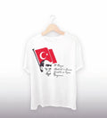 19 Mayıs Atatürkü Anma Gençlik Ve Spor Bayramı Baskılı Oversize T-shirt - Beyaz