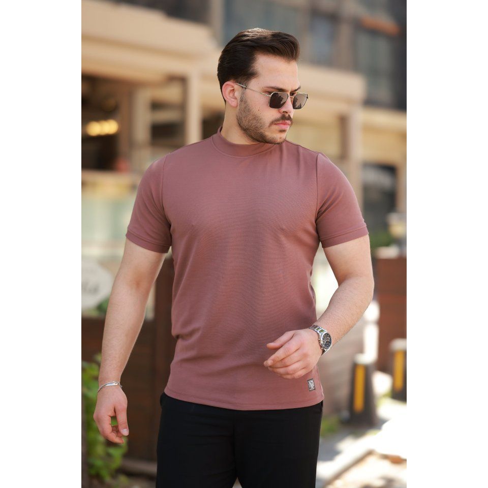 Erkek Yarım Balıkçı Yaka Kısa Kollu T-shirt