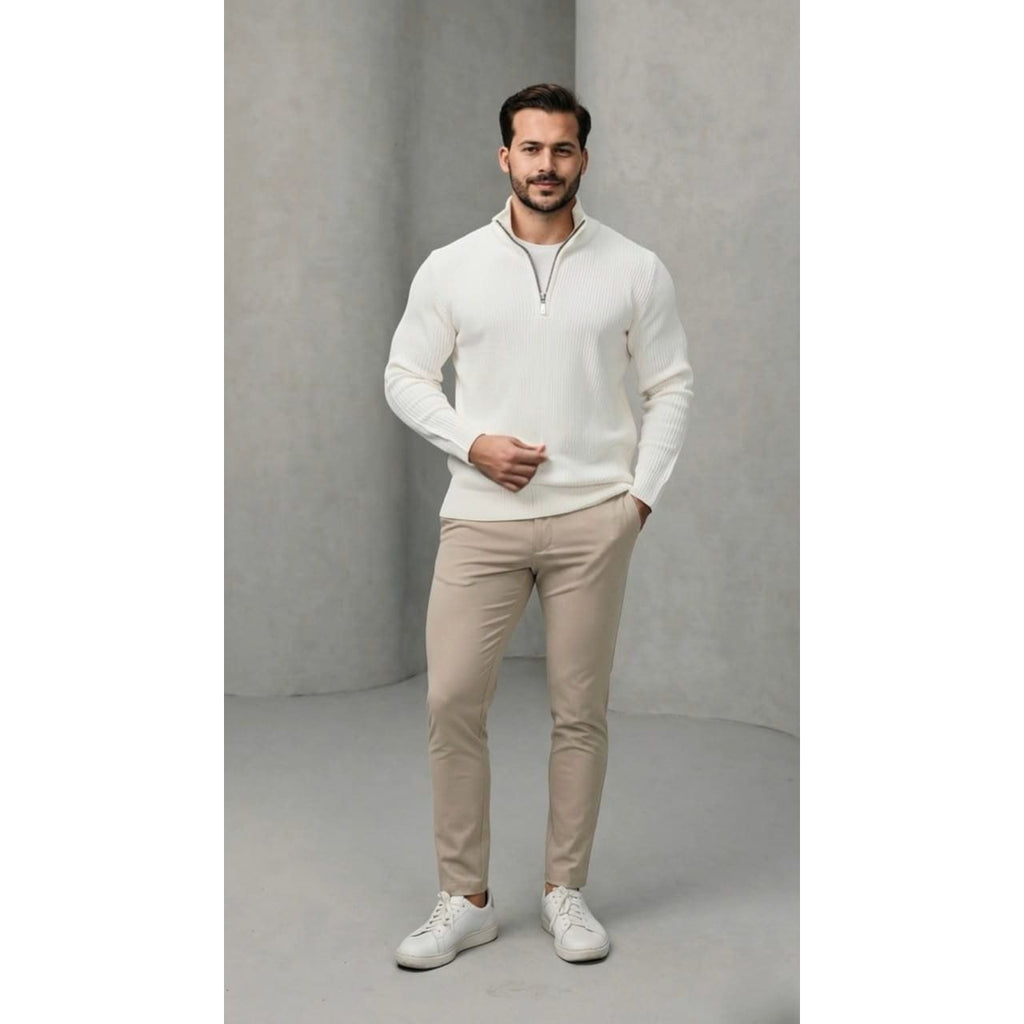 Erkek Balıkçı Zip Yaka Uzun Kollu Triko
