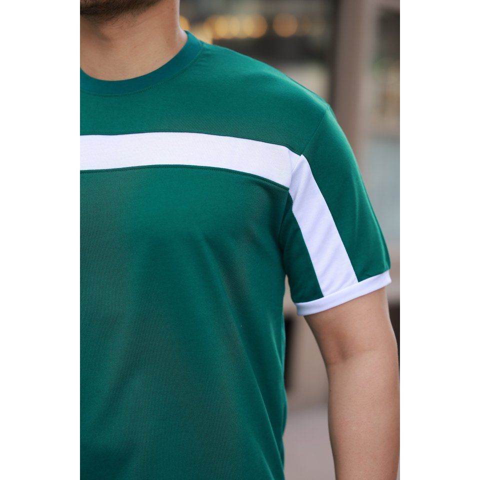 Erkek şerit Detaylı Kısa Kollu T-shirt