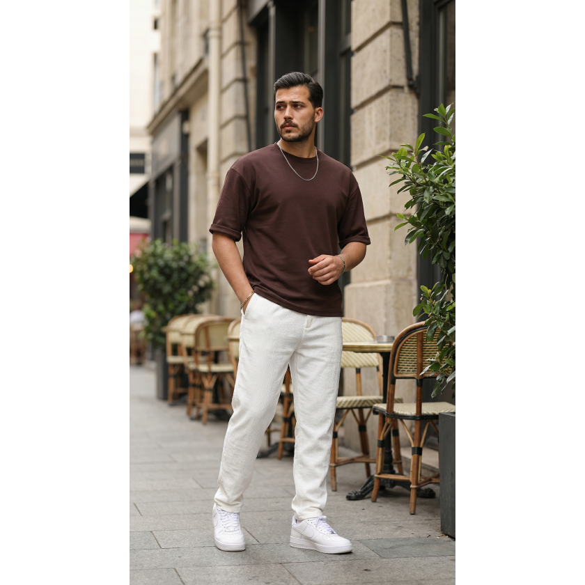 Erkek Duble Kol Basic Tişört