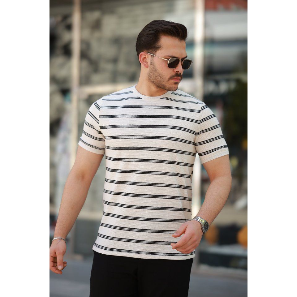 Erkek çizgili Kısa Kollu T-shirt